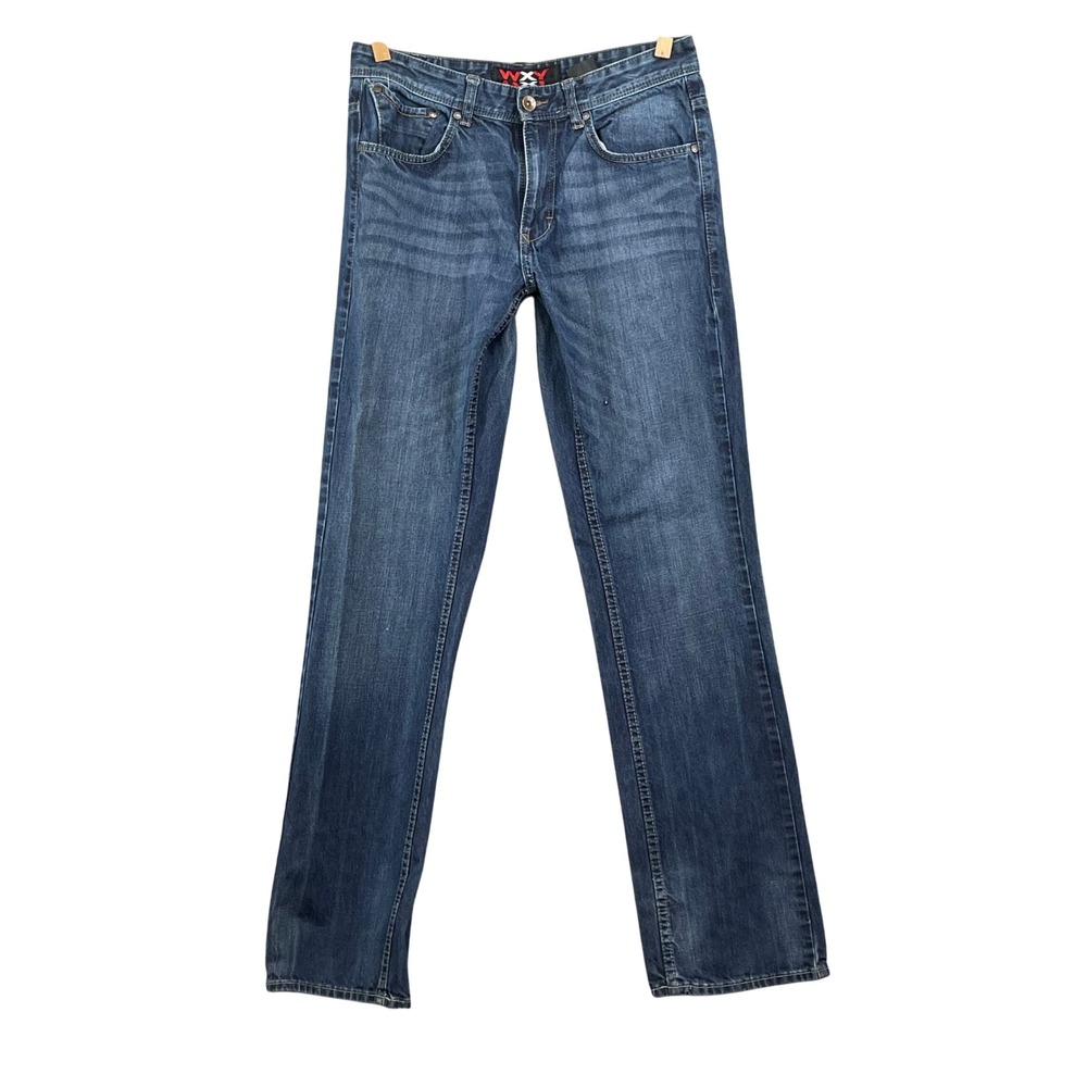 WXY Jeans Mens 33x34* Blue Straight Leg Denim Dark Wash Western Workwear Y2K 90s
